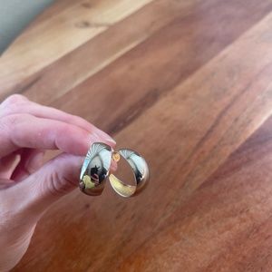 Vintage wide half hoop gold earrings